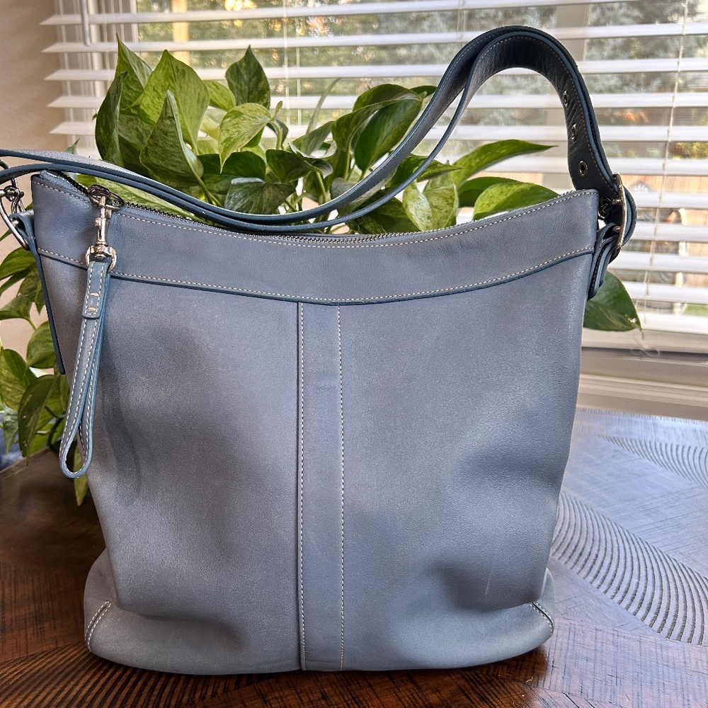 Blue Leather Coach Bag